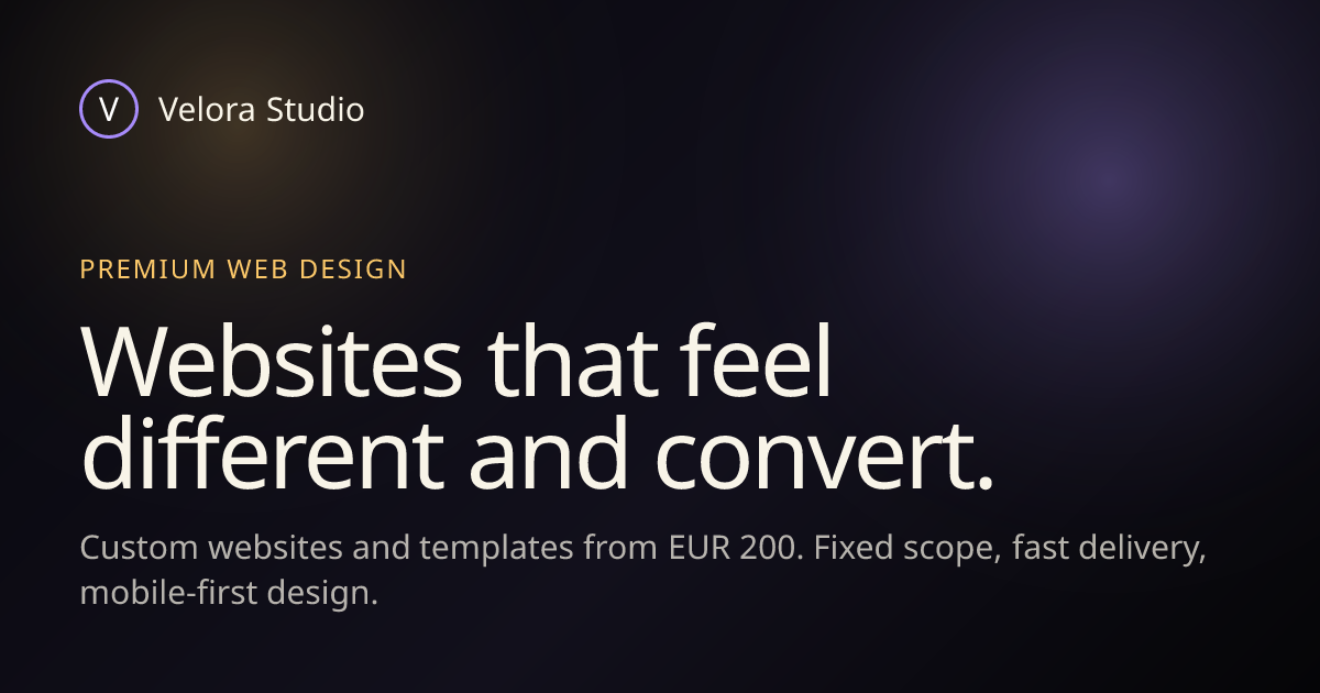 Velora Studio | Premium Web Design Agency — Websites That Convert
